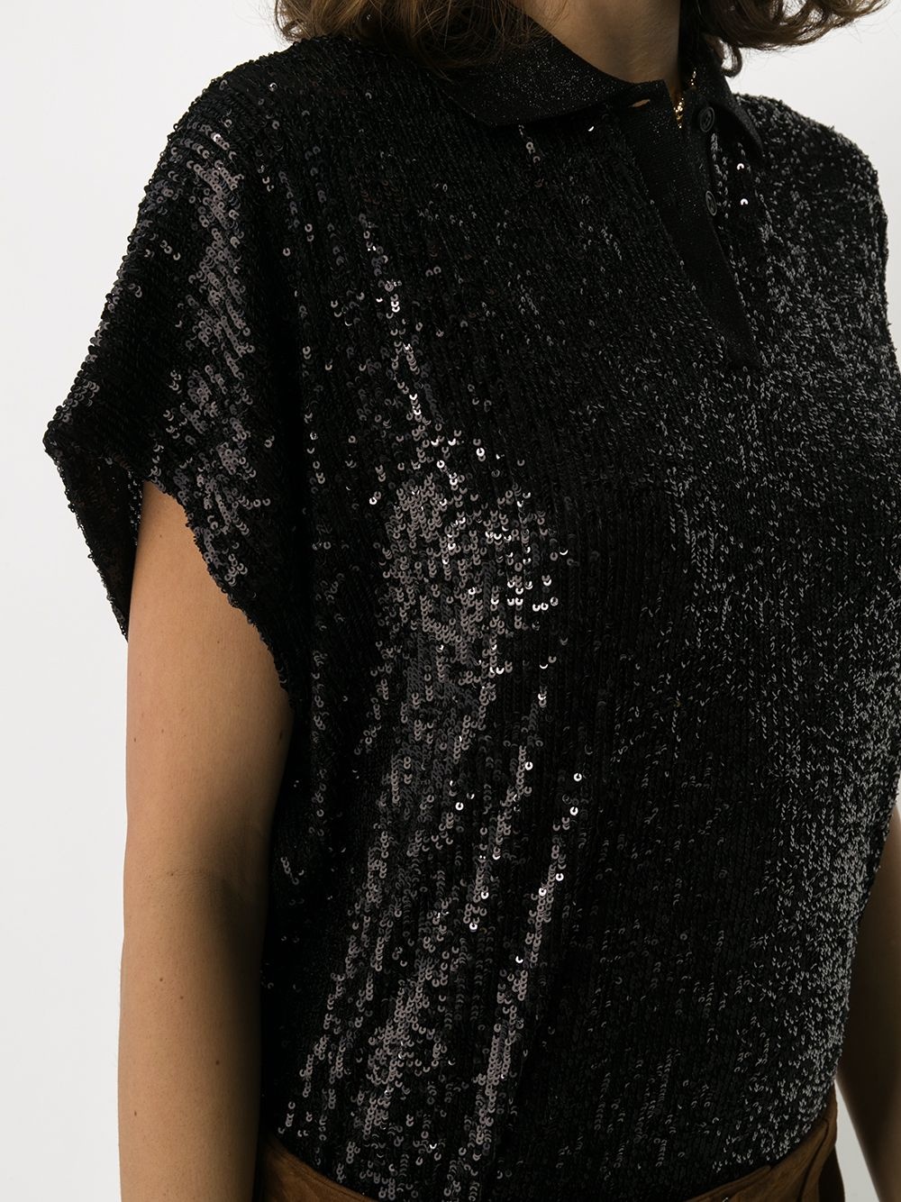 sequinned polo shirt - 5