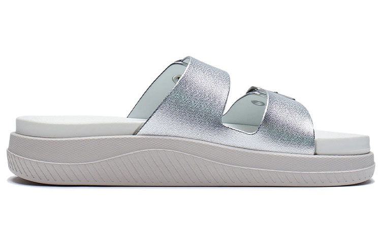 (WMNS) Li-Ning Clap Stylish Casual Fashion Silver Slippers AGAS004-2 - 3