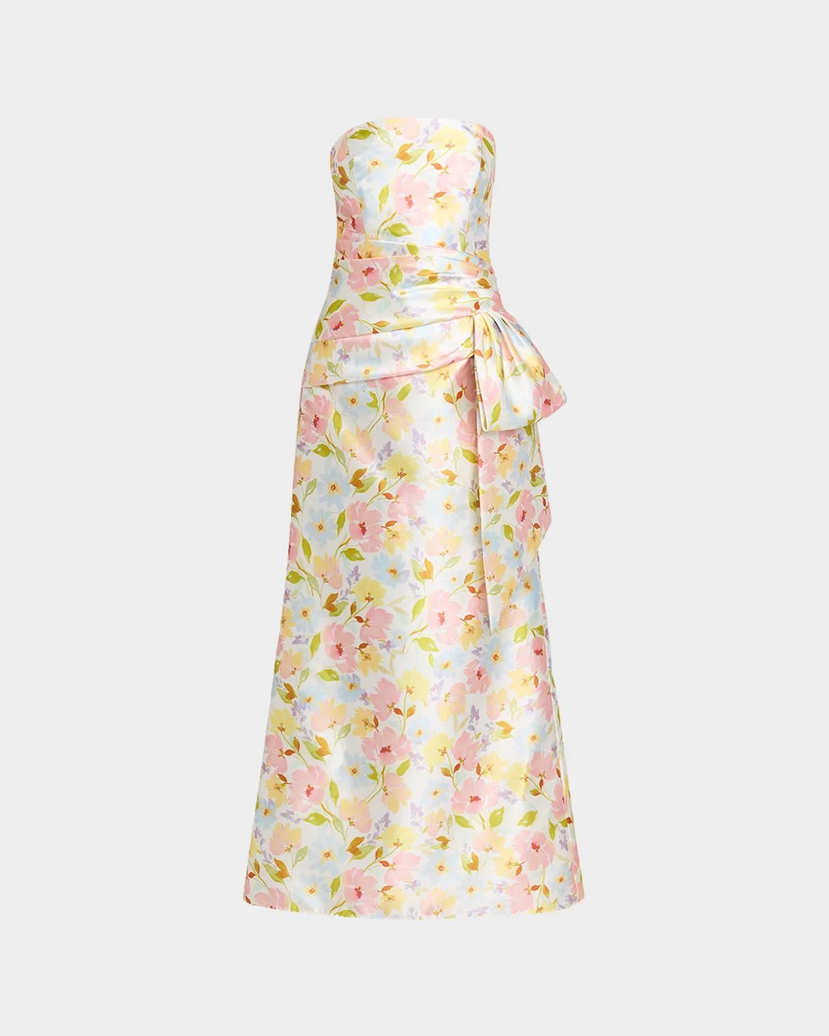 Jill Strapless Floral-Print Mikado Gown - 1