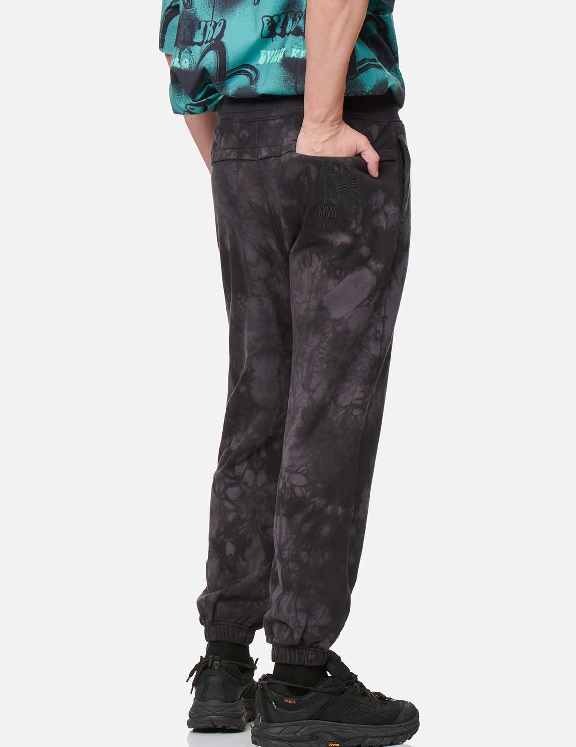 Logo Embroidery Tie-dyed Sweatpants - 3