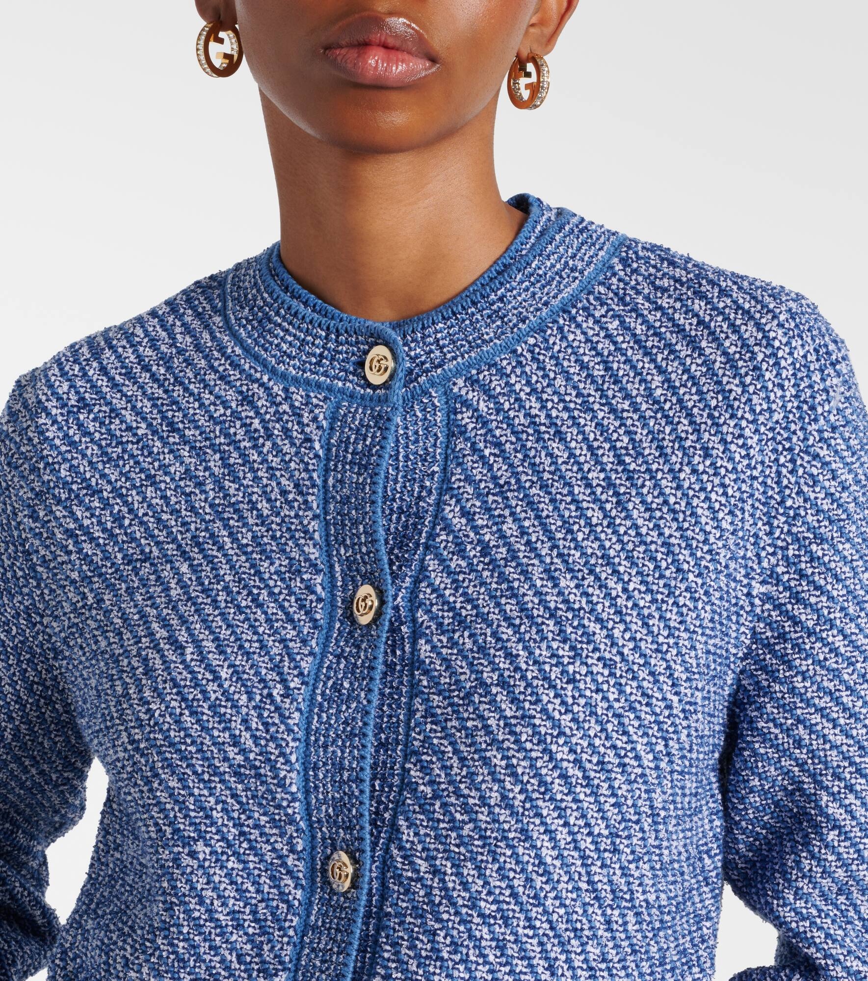 Double G cotton-blend cardigan - 4