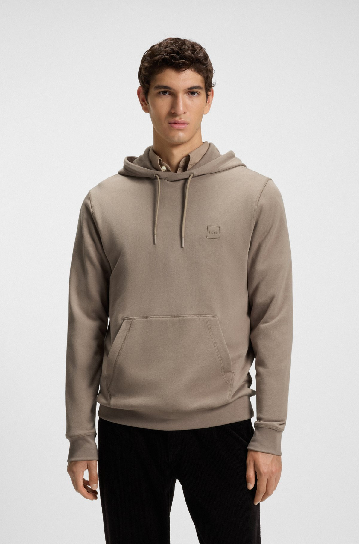 COTTON-TERRY HOODIE WITH LOGO PATCH - 2