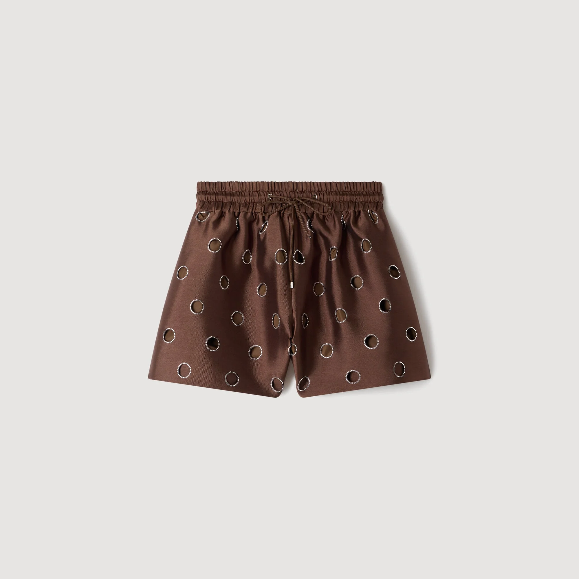 DISTRESSED RHINESTONE SHORTS - 1
