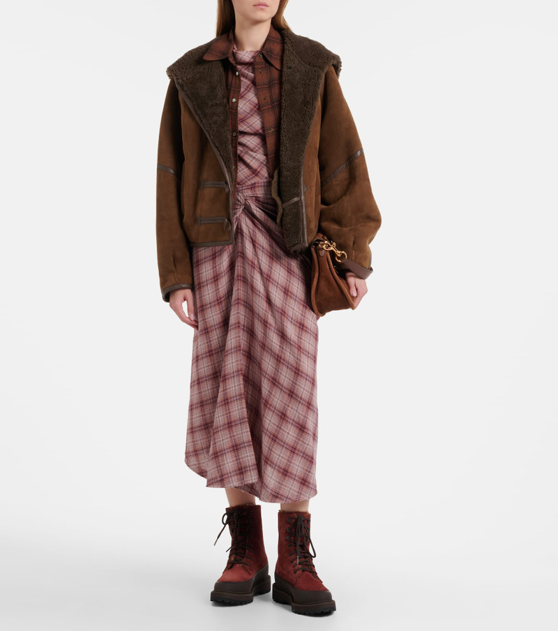 LE MONDE BÉRYL Dolomite shearling-lined suede combat boots outlook