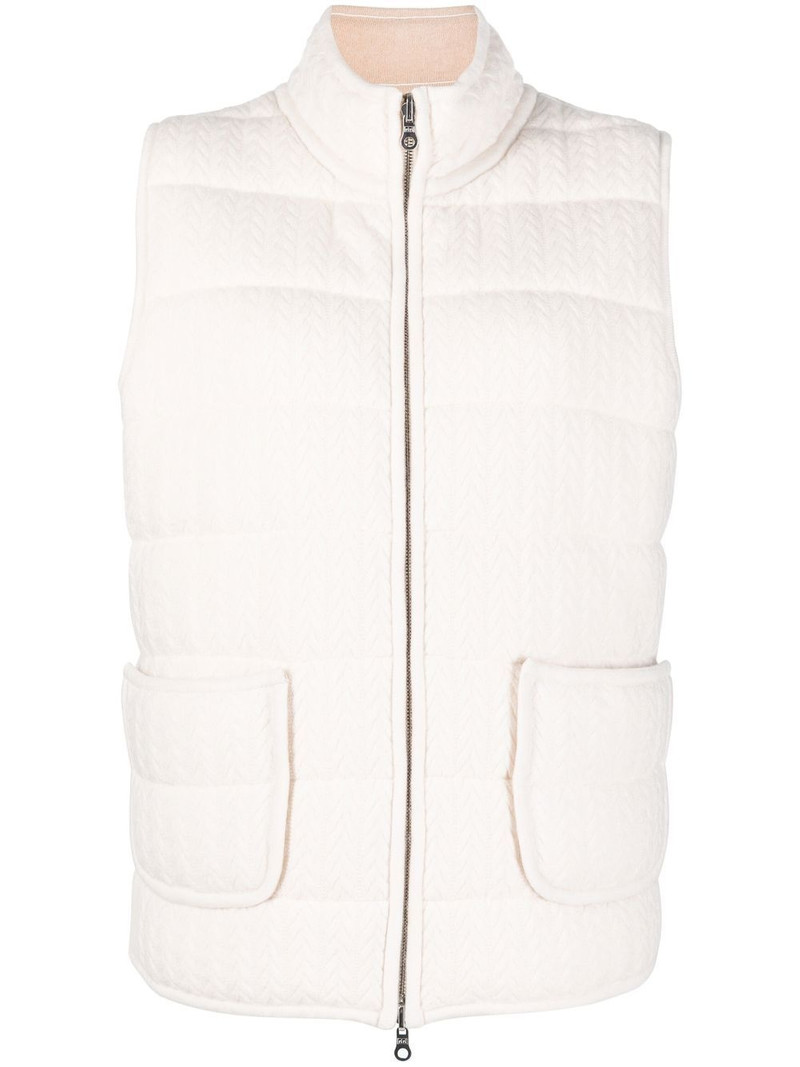 textured-knit padded gilet jacket 1