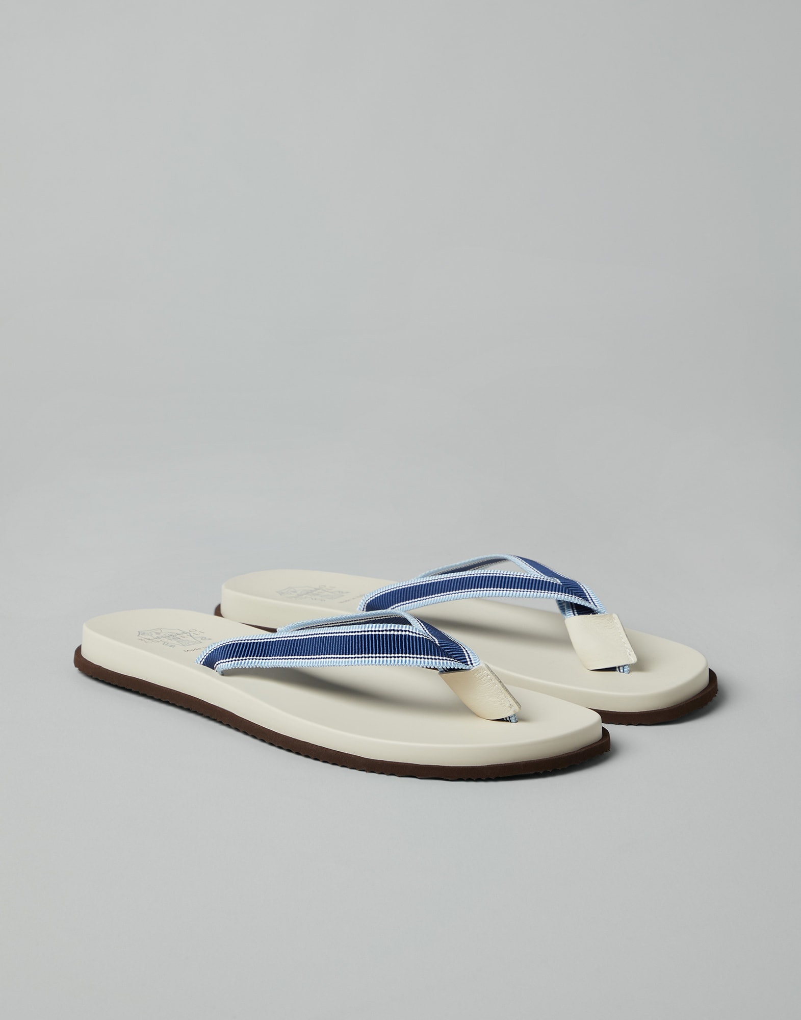 Flip-flops with striped grosgrain band - 1