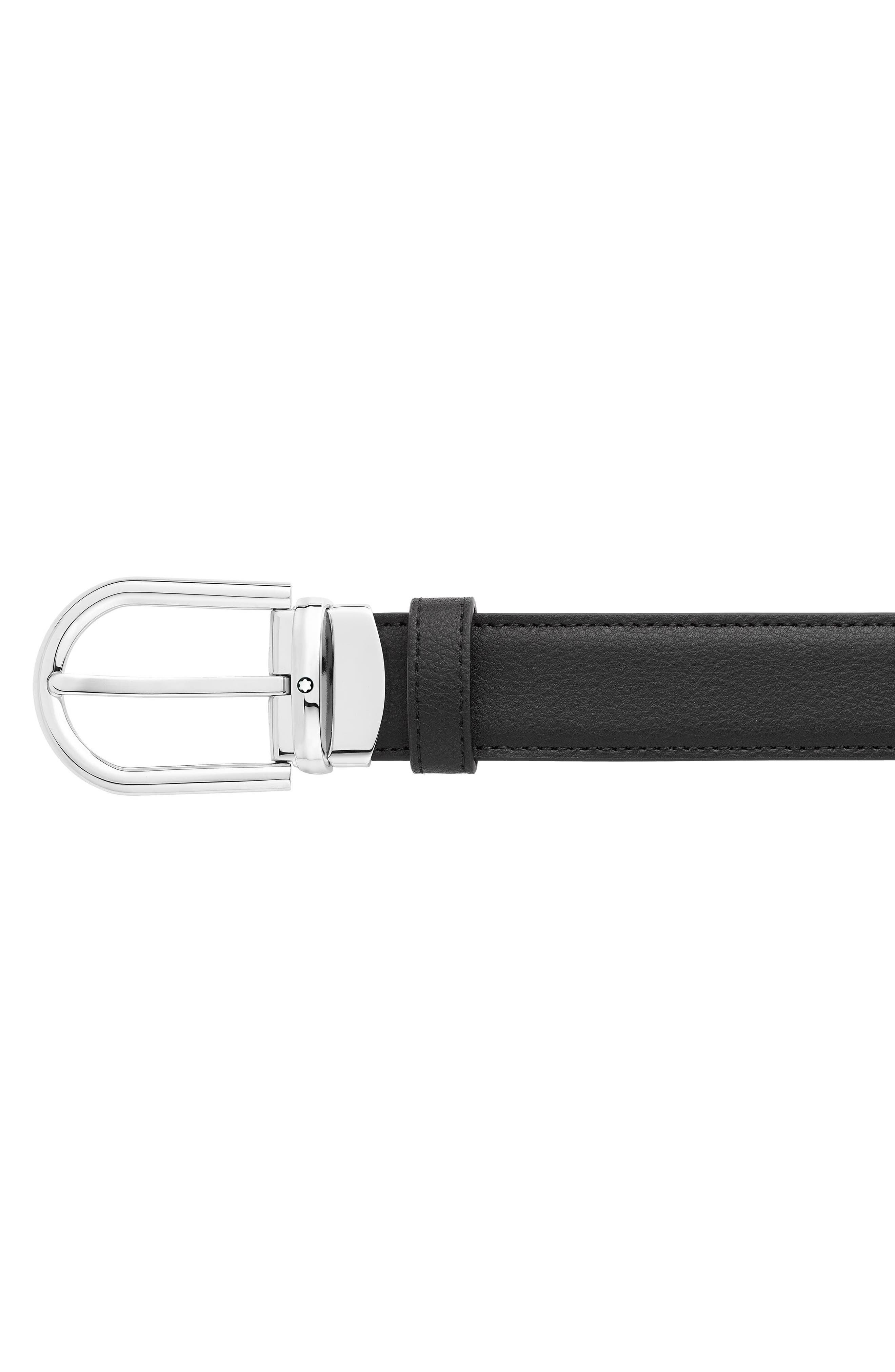 Reversible Horseshoe Buckle Leather Belt - 4