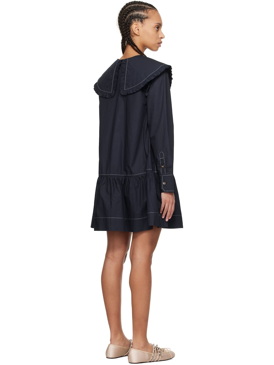 Navy Shirt Minidress - 3