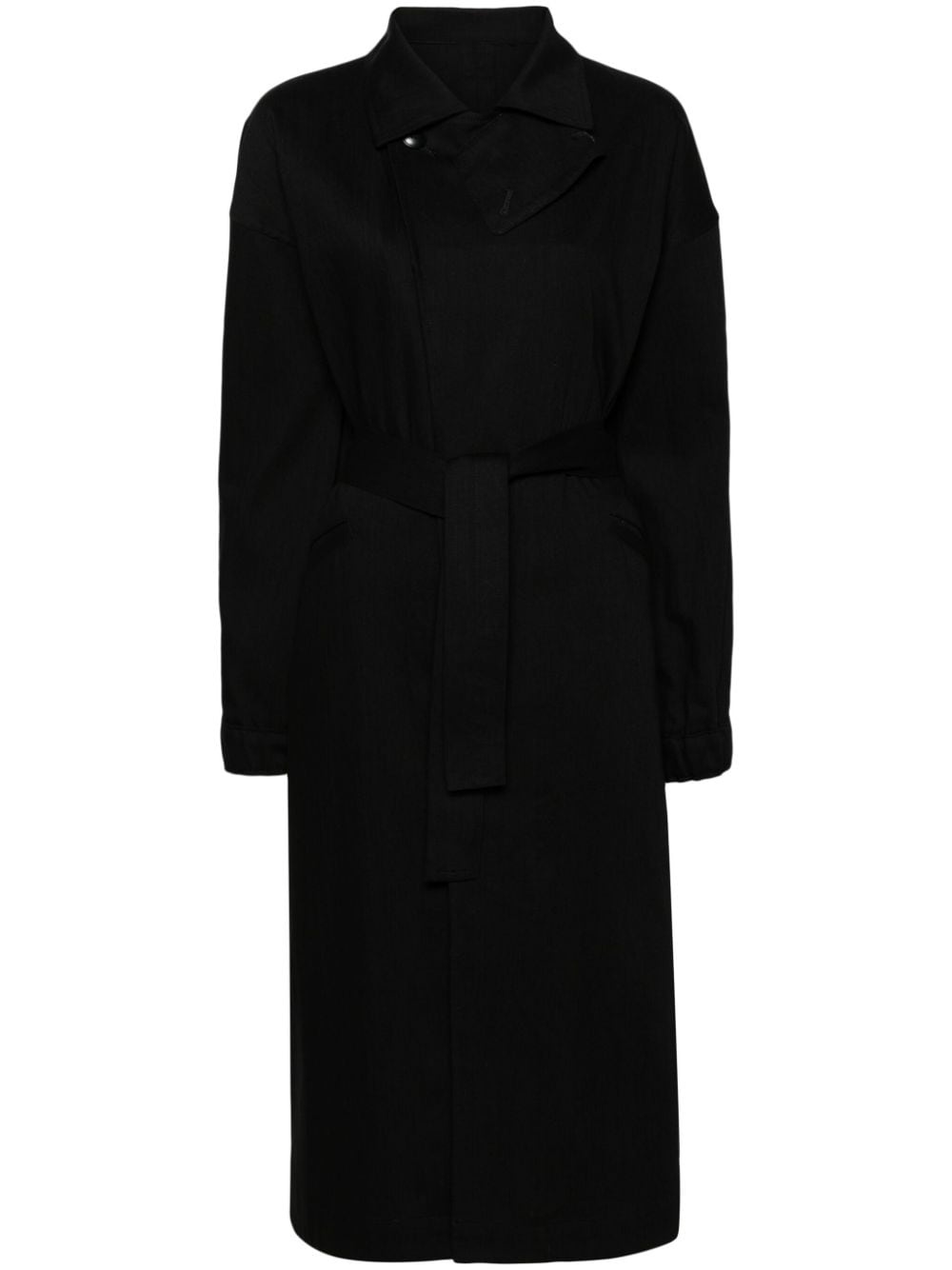 single-breasted cotton trench coat - 1