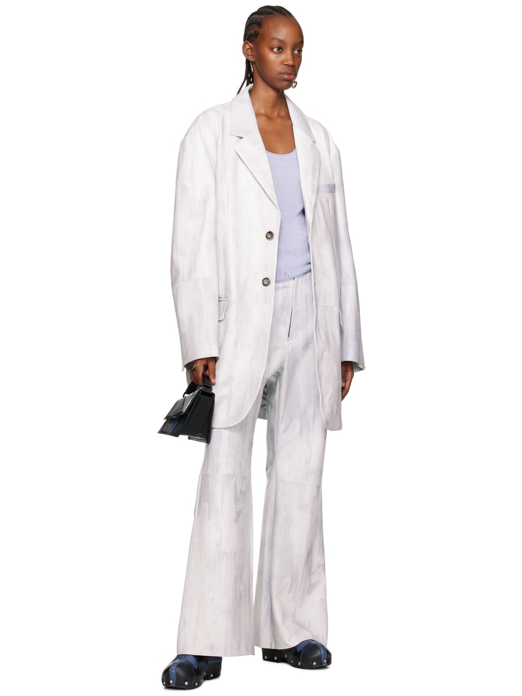 SSENSE Exclusive White Leather Trousers - 4
