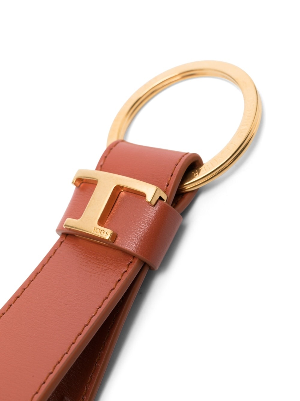 letter-charm leather keyring - 2