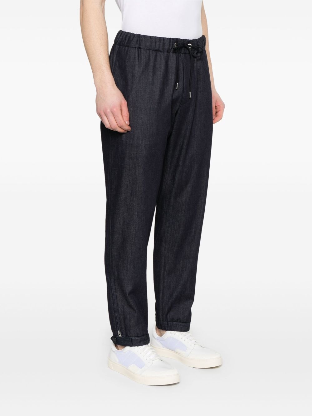 logo-patch tapered trousers - 3