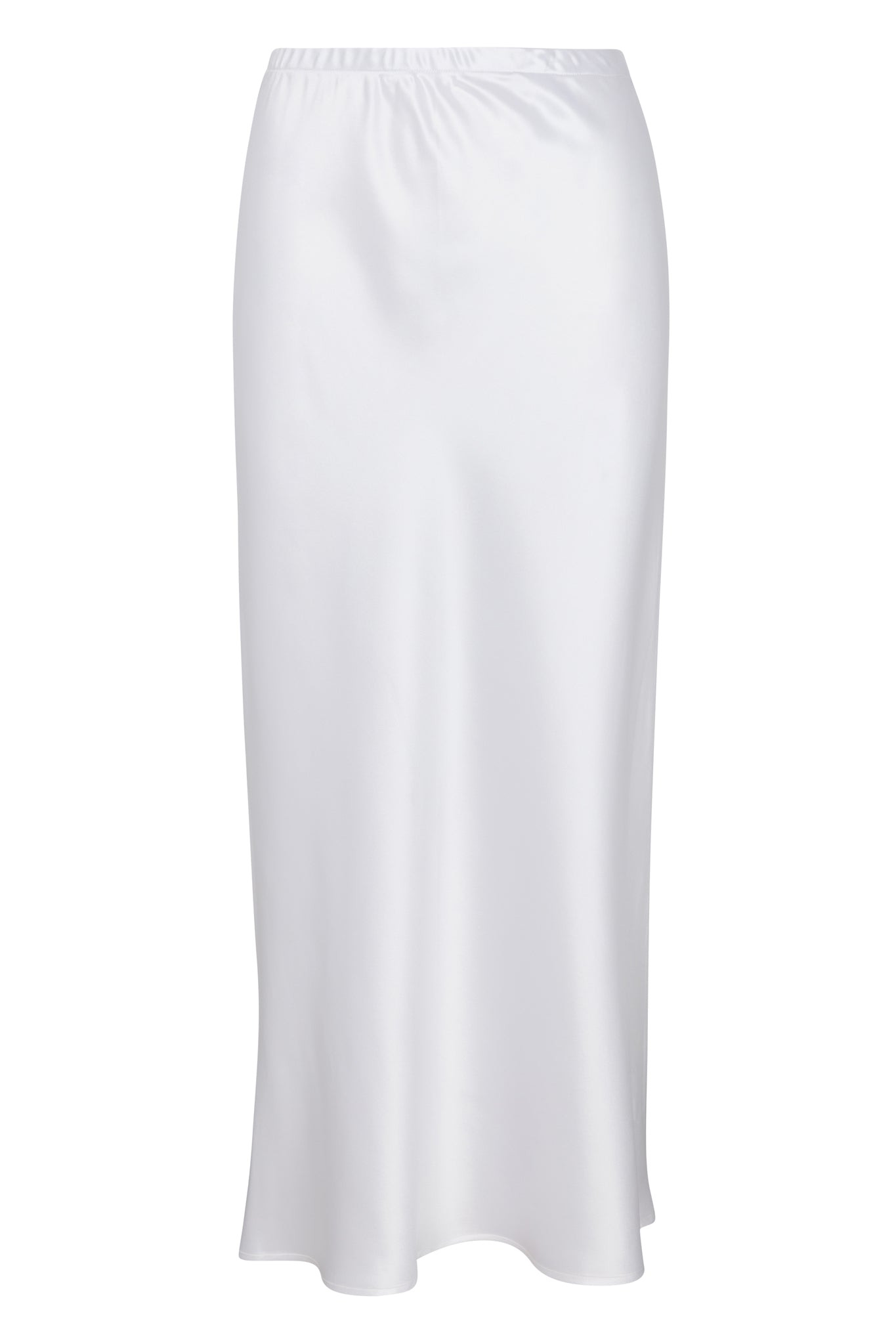 WHITE SILK BIAS MAXI SKIRT - 5