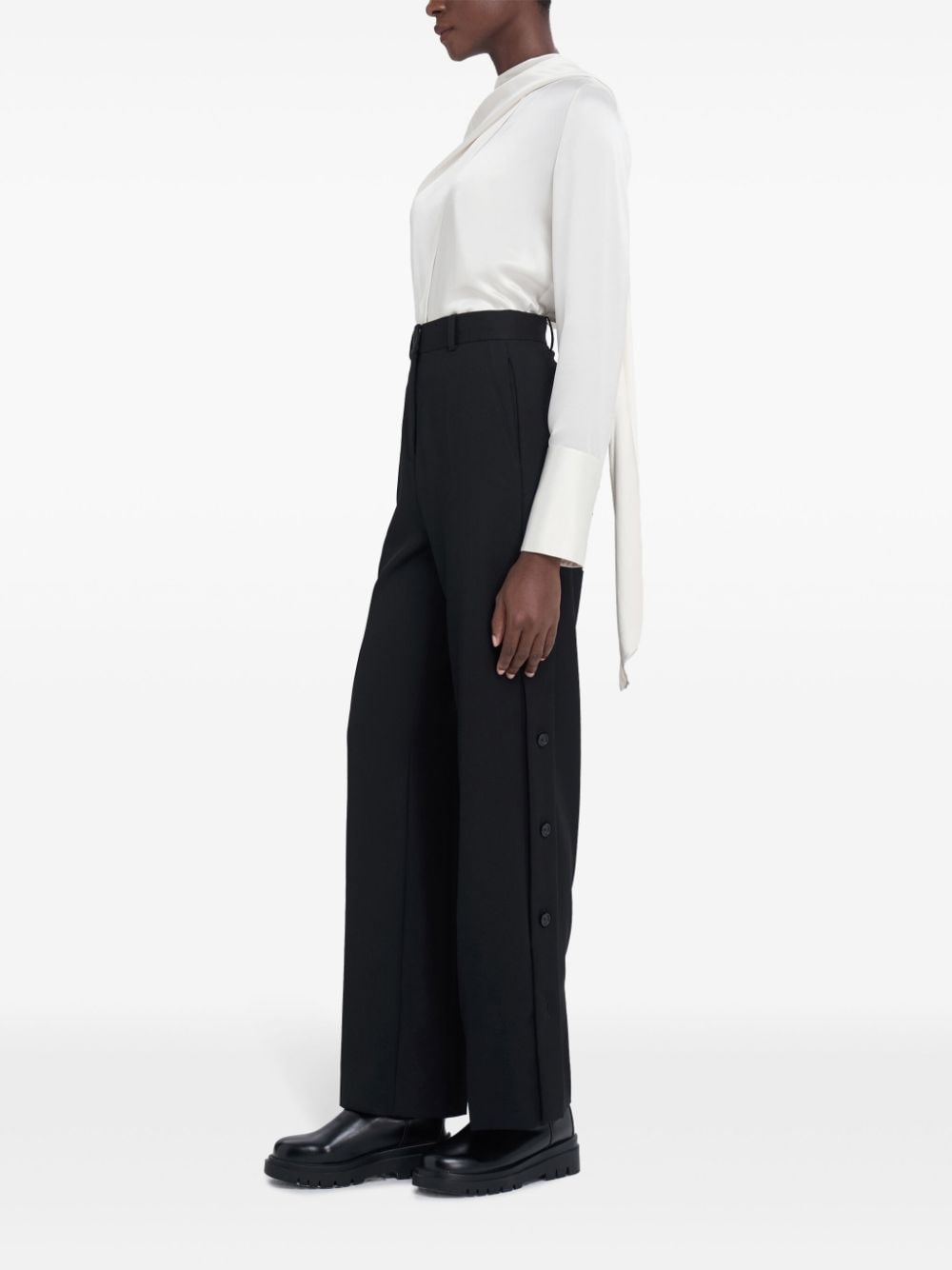 Draped Scarf-Like silk top - 3
