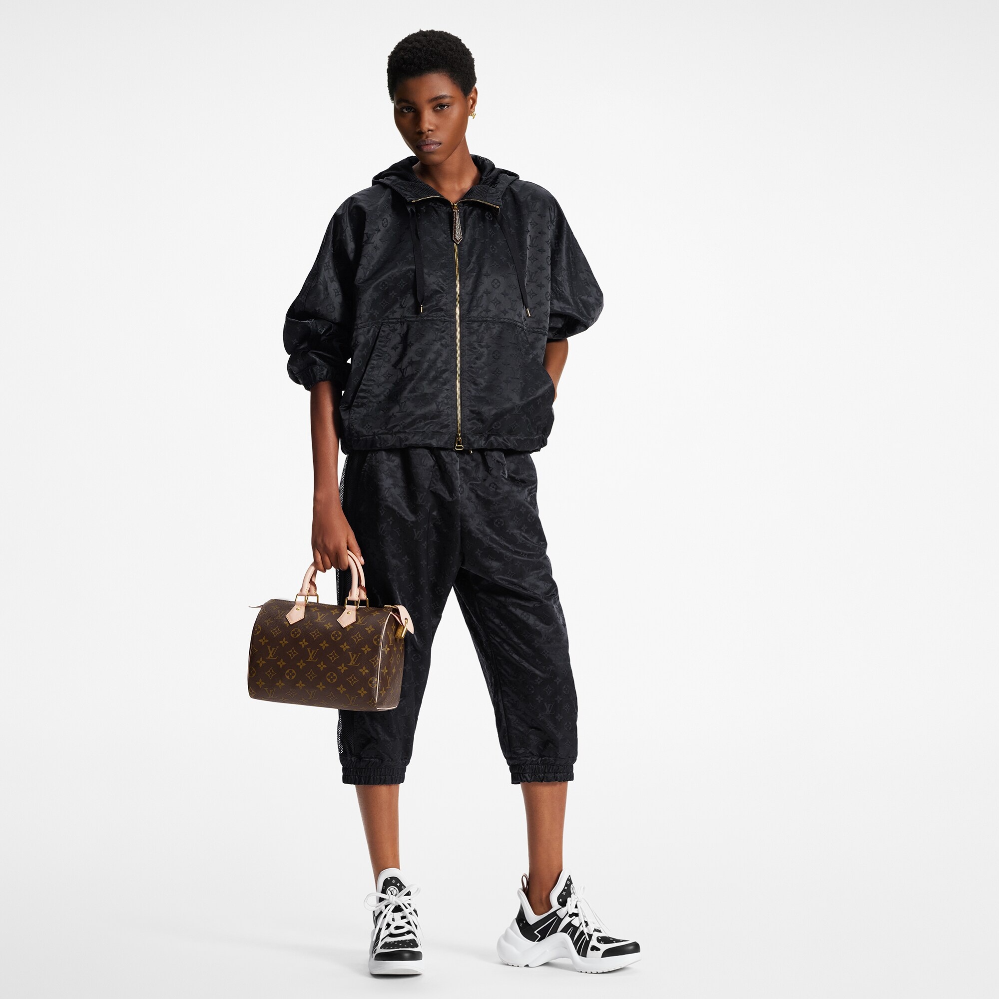 Shiny Monogram Short Parka - 2