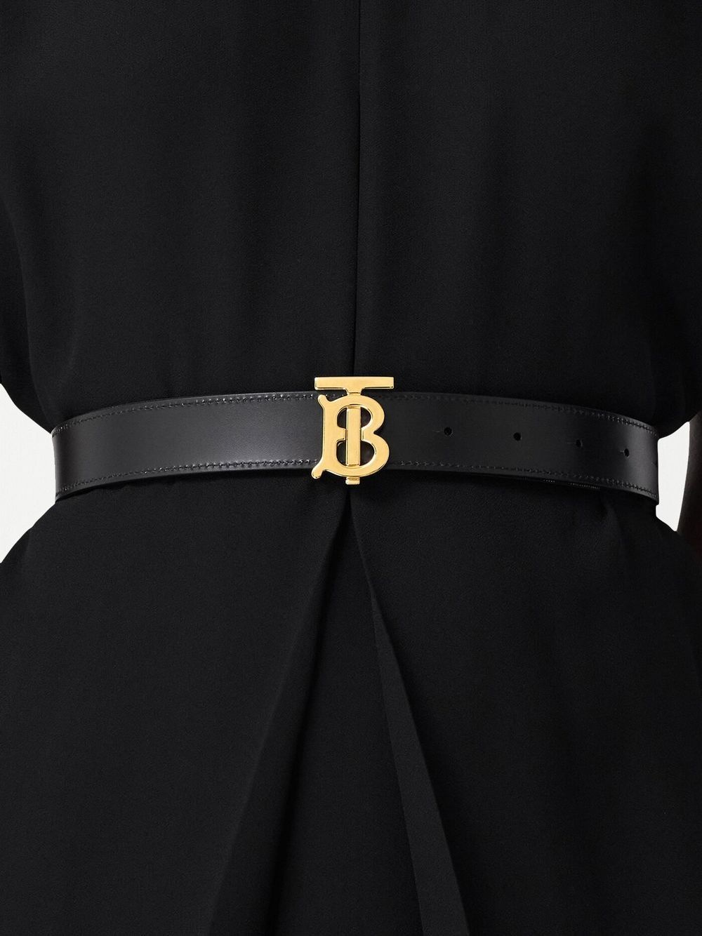 TB monogram plaque check belt - 3