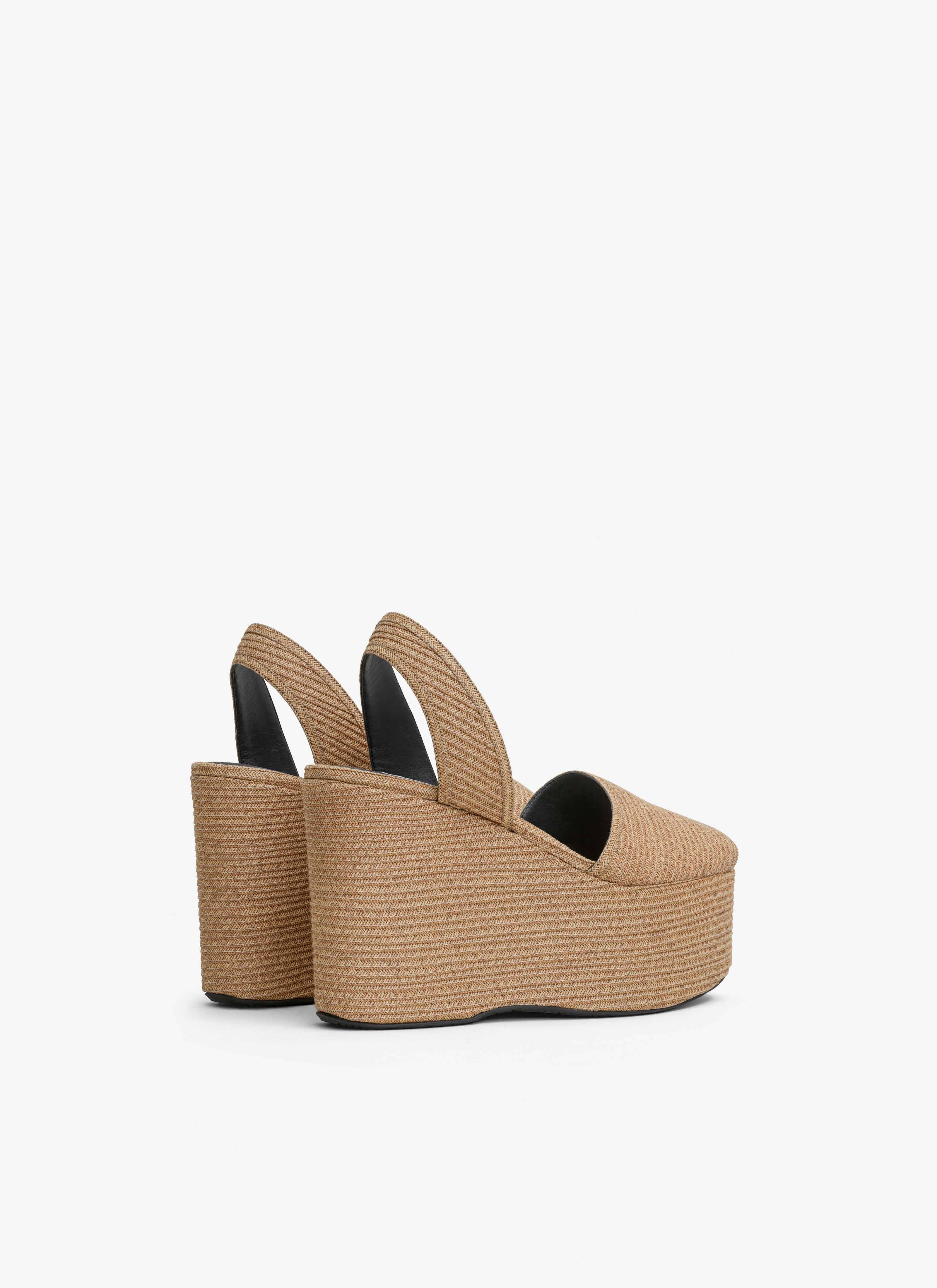 WEDGE SANDALS IN PAPER STRAW - 2