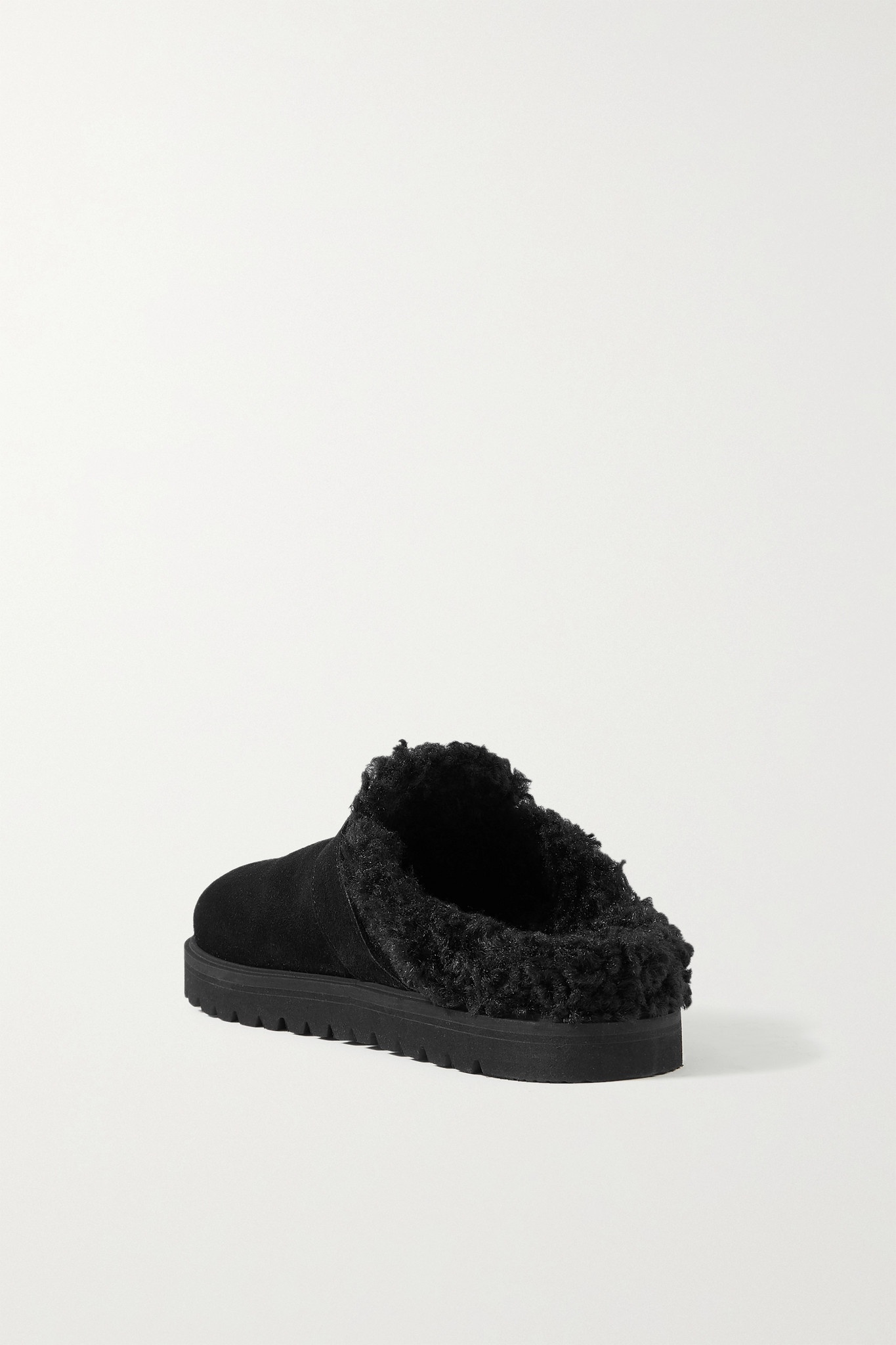 Mon faux shearling-lined suede mules - 3