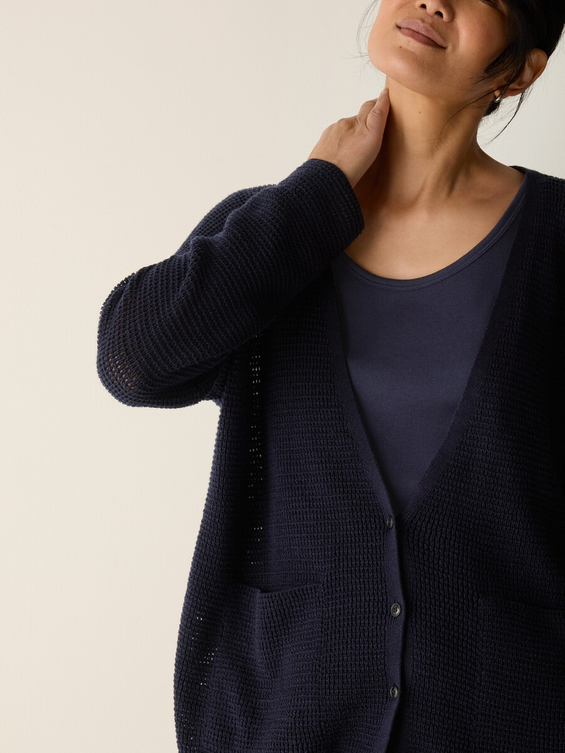 Peruvian Cotton Blend V-Neck Cardigan 5