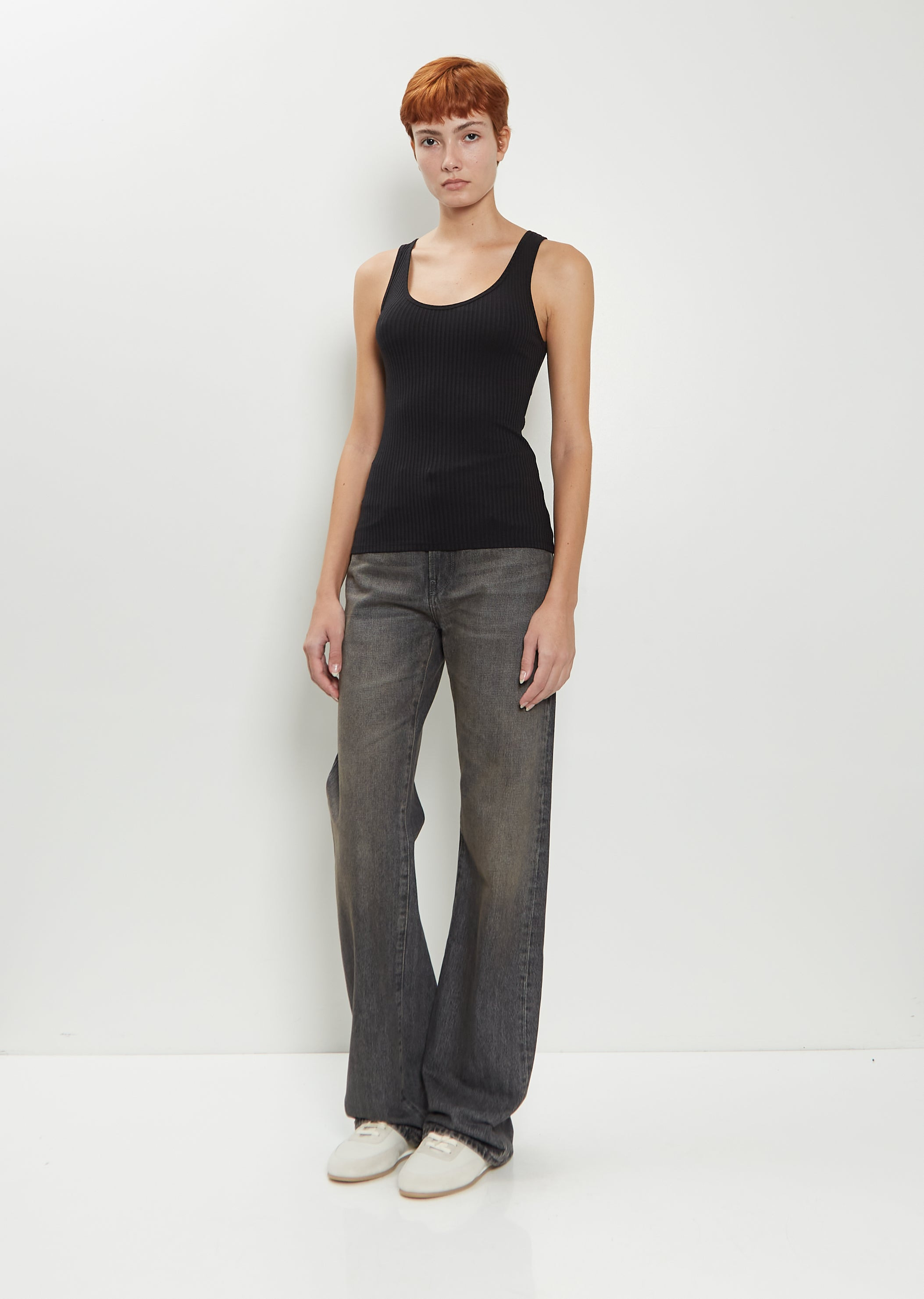 Luiza Organic Cotton Blend Tank — Black - 4