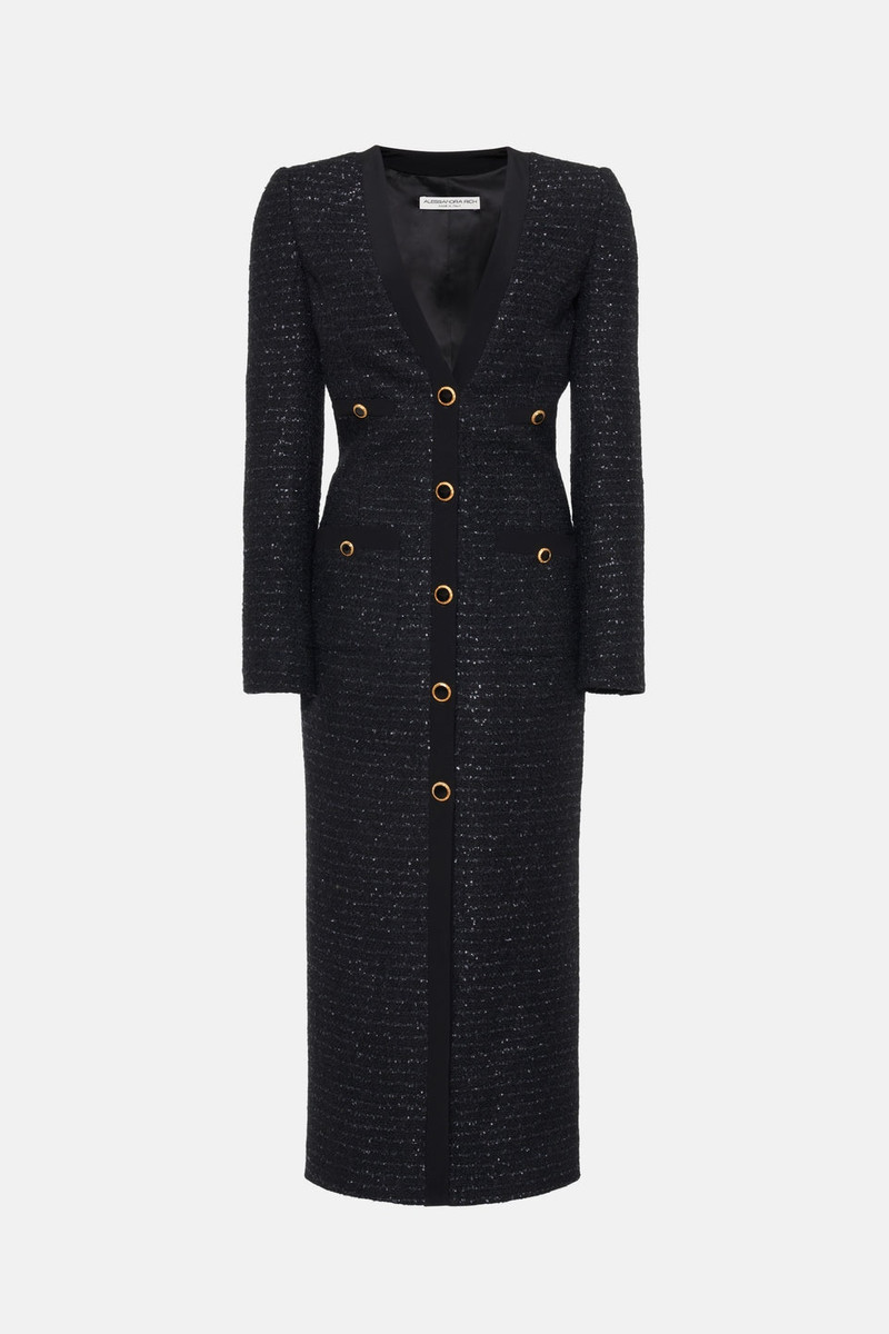 SEQUIN TWEED DRESS WITH JWL BUTTONS - 1