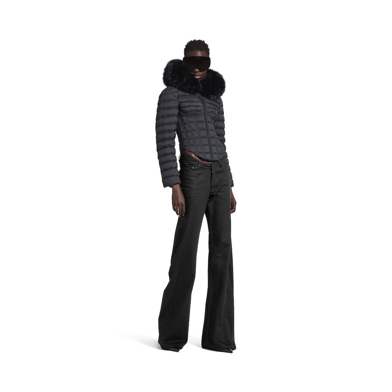 BALENCIAGA Women's Curved Waist Pants in Black outlook