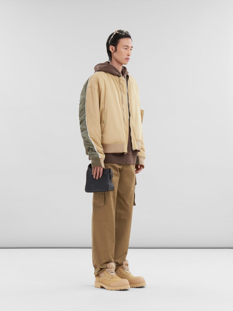 BROWN MELANGE COTTON HOODIE WITH MARNI PATCH 5
