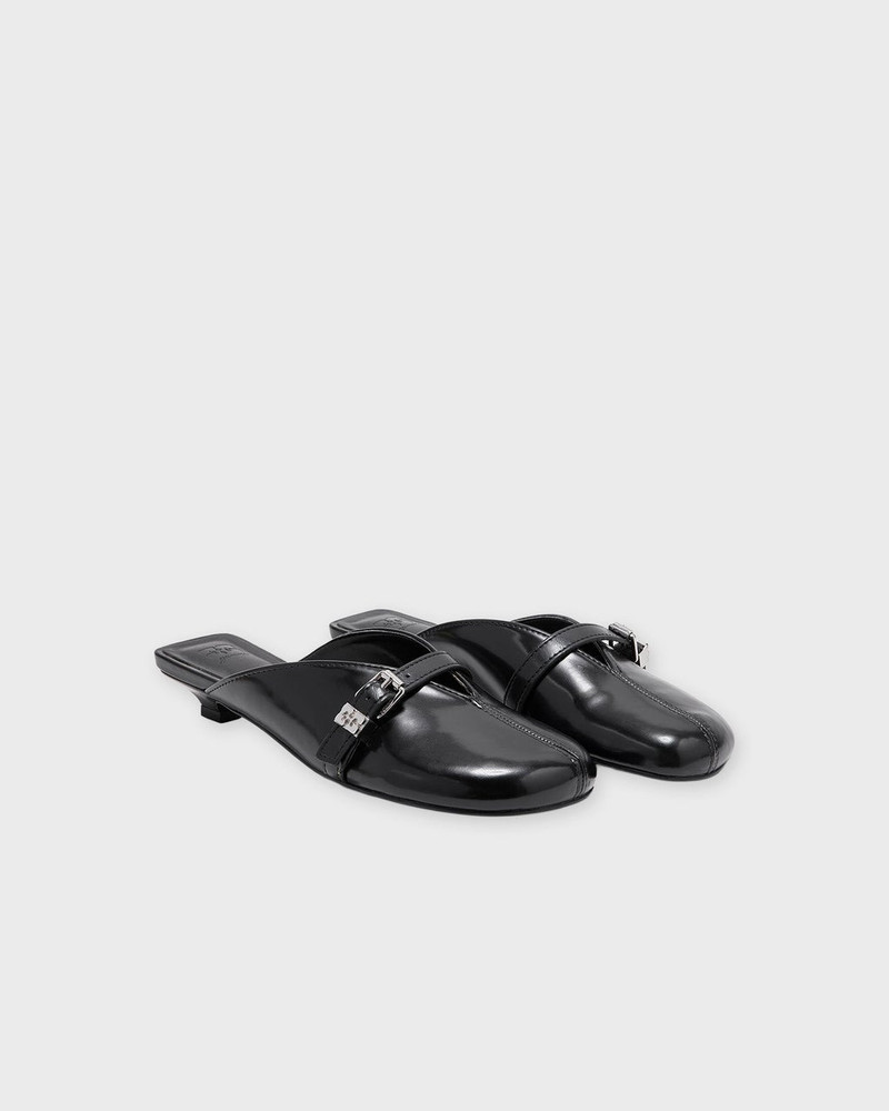 GANNI Heels Sue Kitten Heel Mule Box Oleatex Black outlook