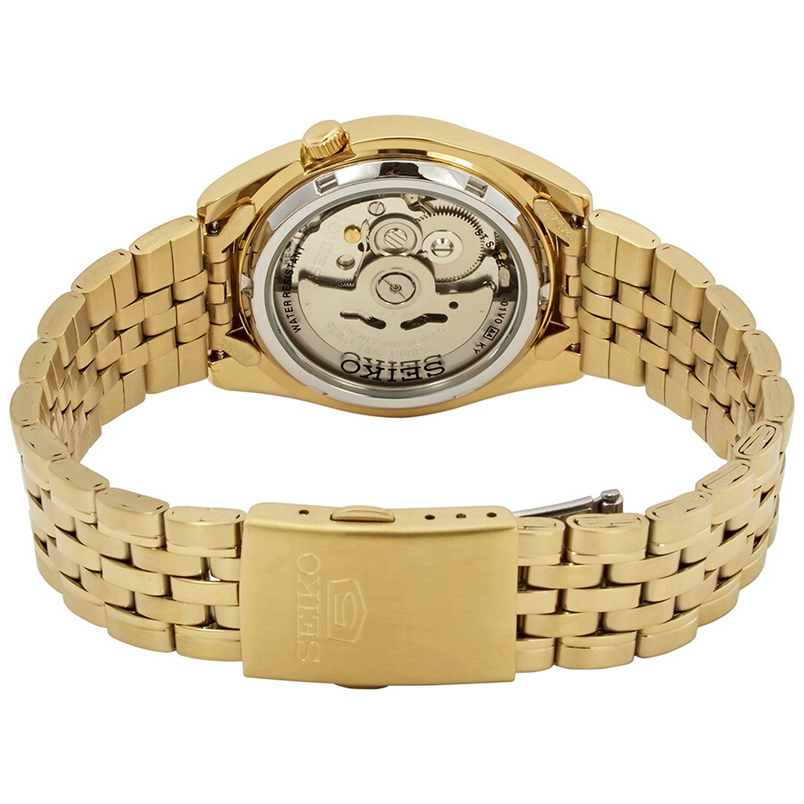 Seiko - Seiko Series 5 Automatic Gold Dial Men's Watch SNK366 - 3