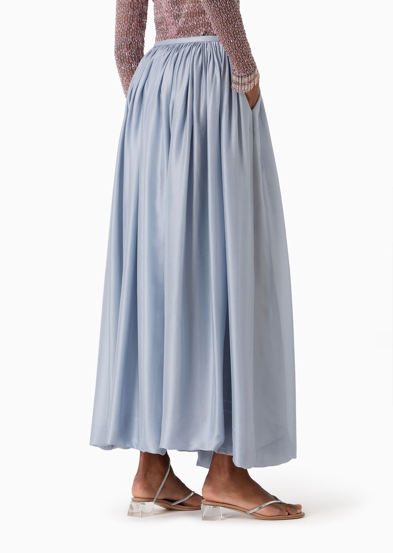 【関税&送料込】Giorgio Armani Silk Long Skirt With Deep Sli GIORGIO ARMANI Long silk skirt | REVERSIBLE