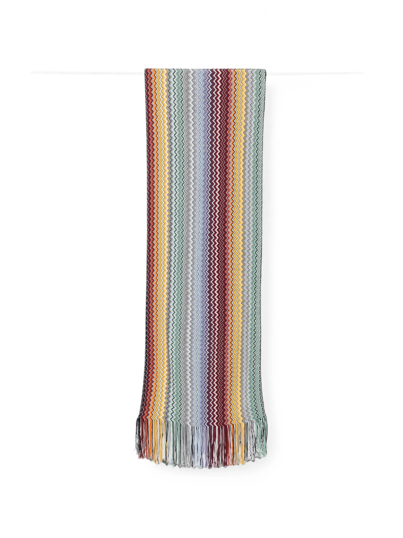 Missoni Zig-zag-knit Fringed Scarf 1