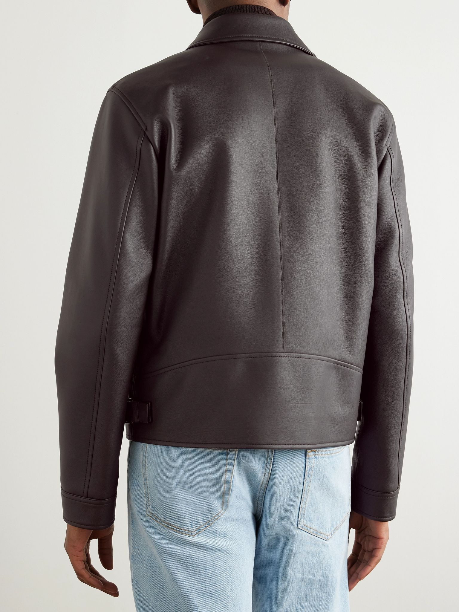 Gail Full-Grain Leather Jacket Dark brown - 3
