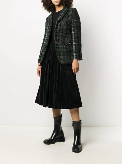 Comme Des Garçons distressed tweed blazer outlook