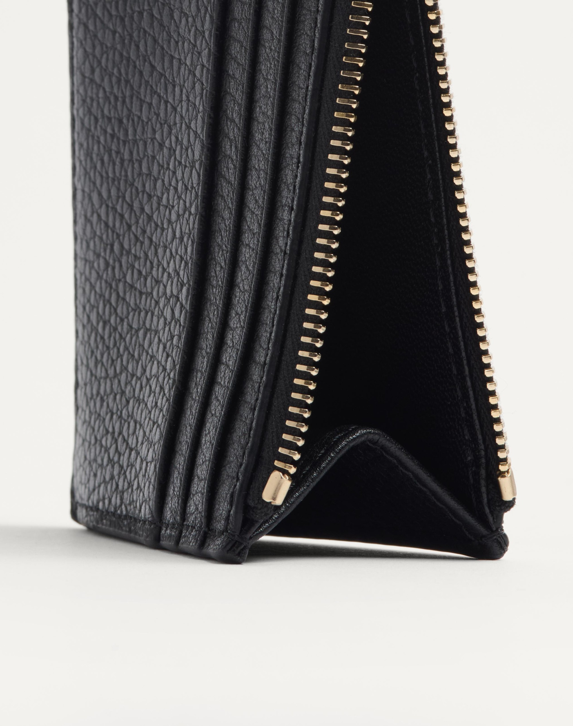 ROCKSTUD GRAINY CALFSKIN CARDHOLDER WITH ZIPPER - 5