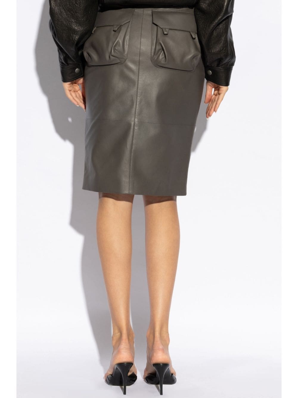 leather pencil skirt - 4