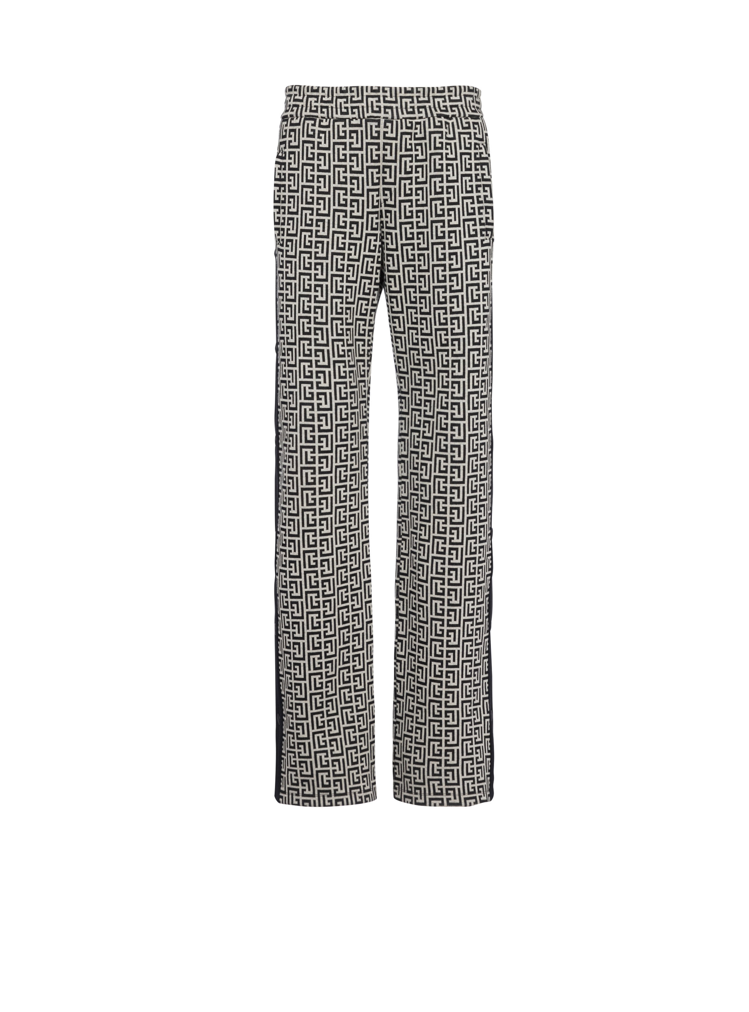 Wide-legged pyjama pants with Balmain monogram and snap buttons - 1
