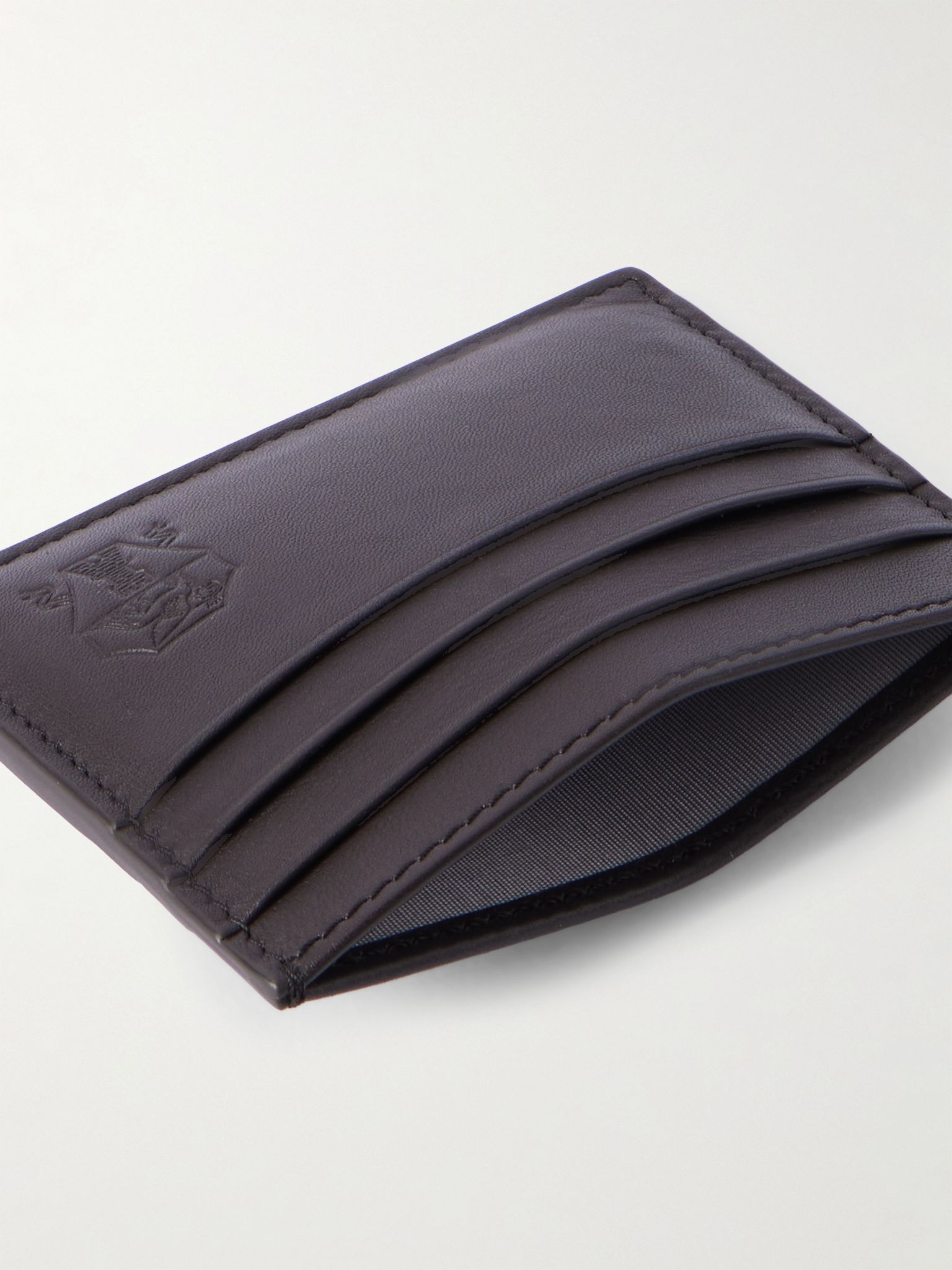 Logo-Debossed Leather Cardholder Brown - 4