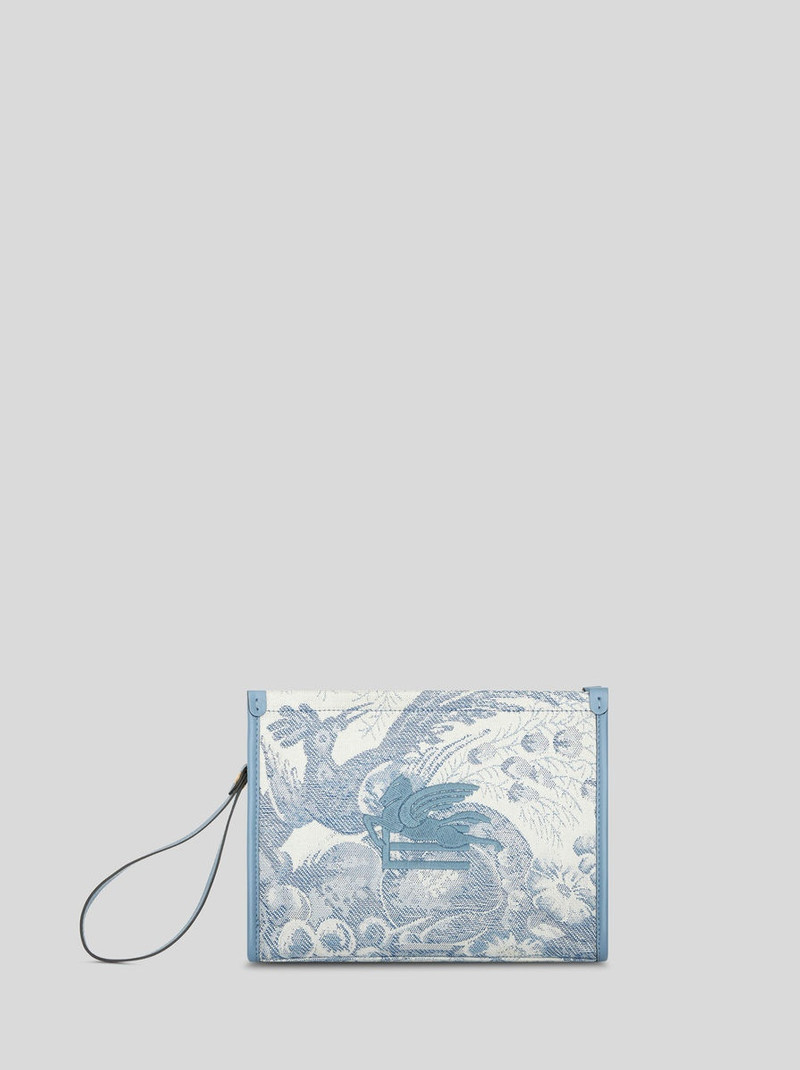 MEDIUM DENIM JACQUARD POUCH 1