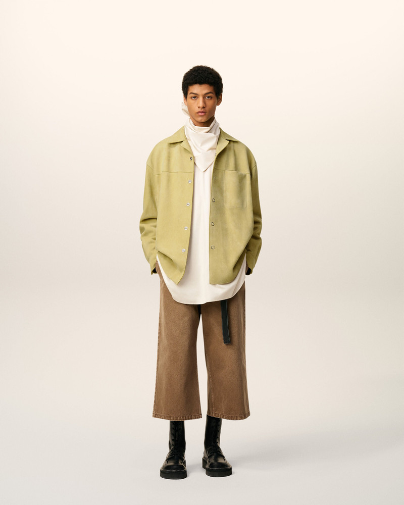 AMI Paris GREEN LEATHER OVERSHIRT outlook
