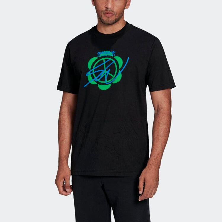 adidas originals Casual Round Neck Printing Short Sleeve Black HI3300 - 2