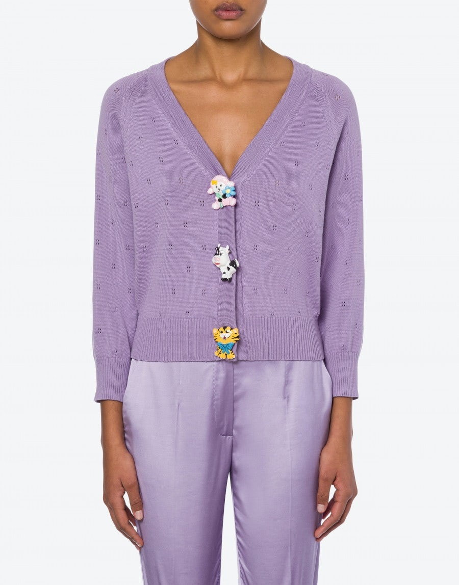 TOY BUTTONS COTTON CARDIGAN - 2