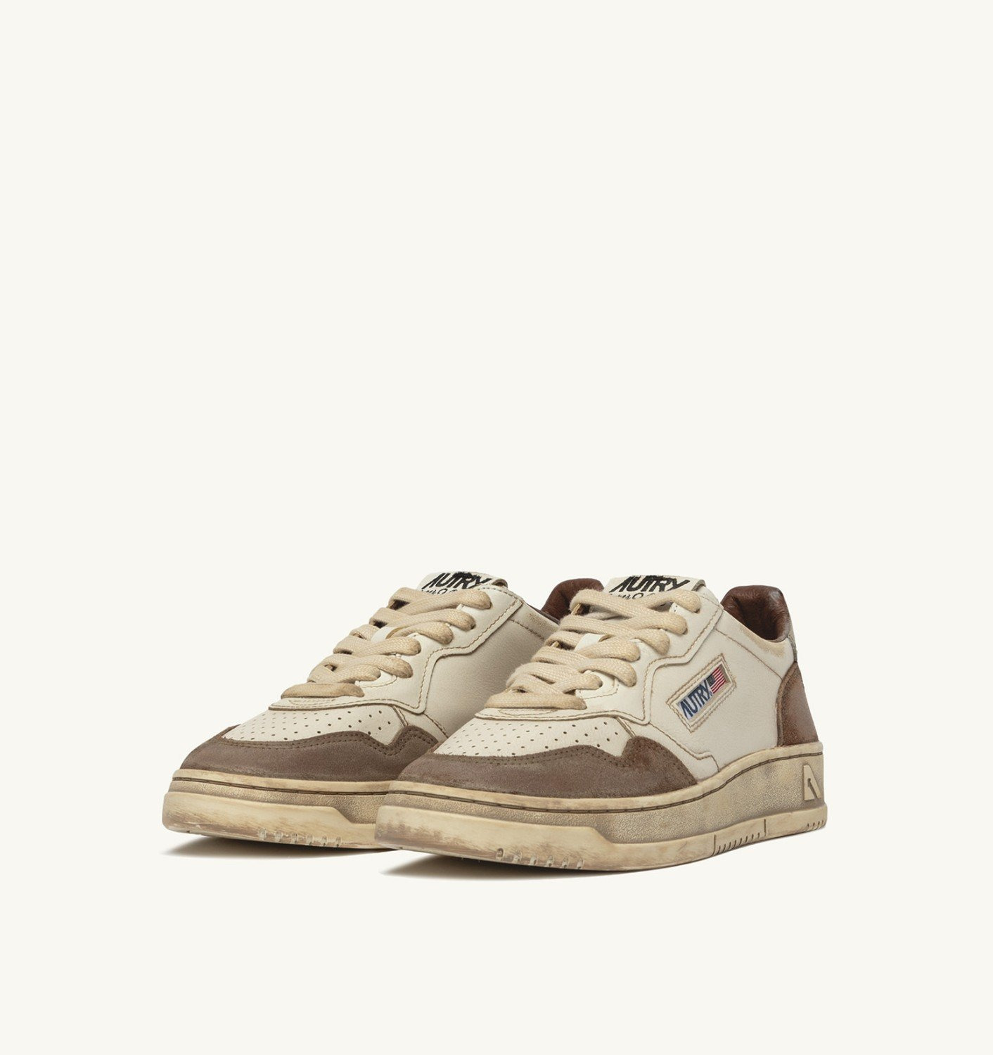 MEDALIST LOW SNEAKERS SUPER VINTAGE IN WHITE AND SILVER LEATHER AND BURNED SUEDE - 2