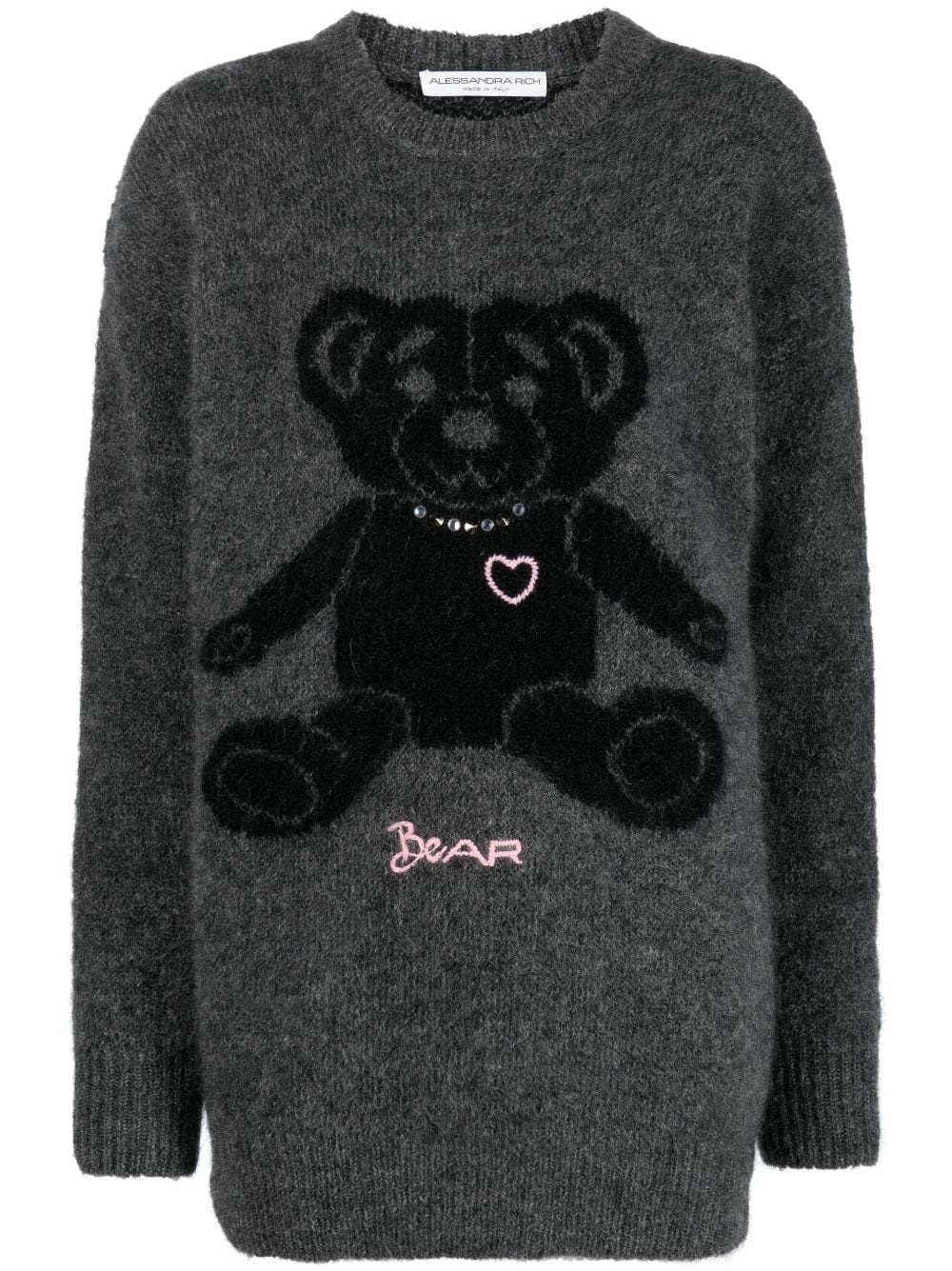intarsia-knit teddy-bear jumper - 1