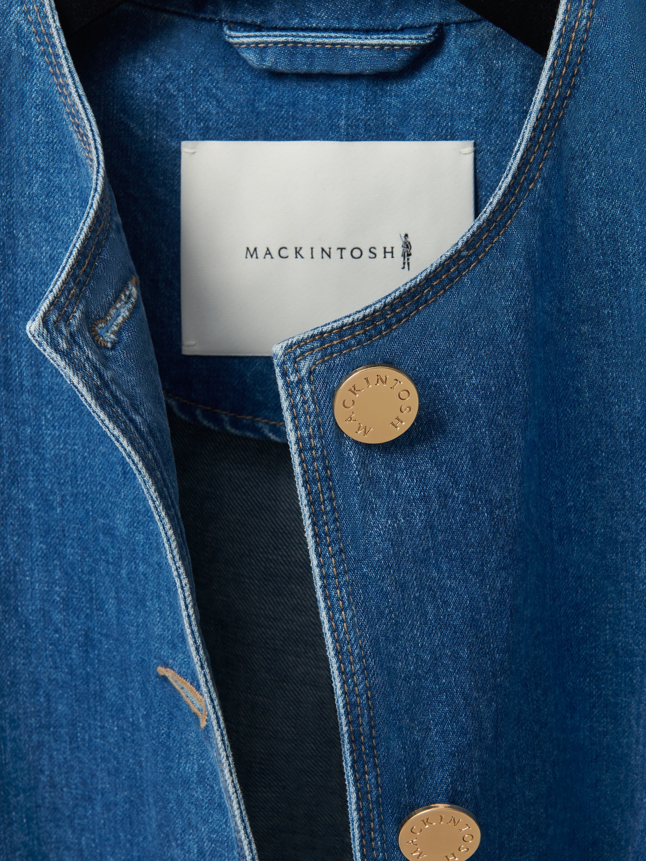 Humbie Collarless Denim Jacket - 7