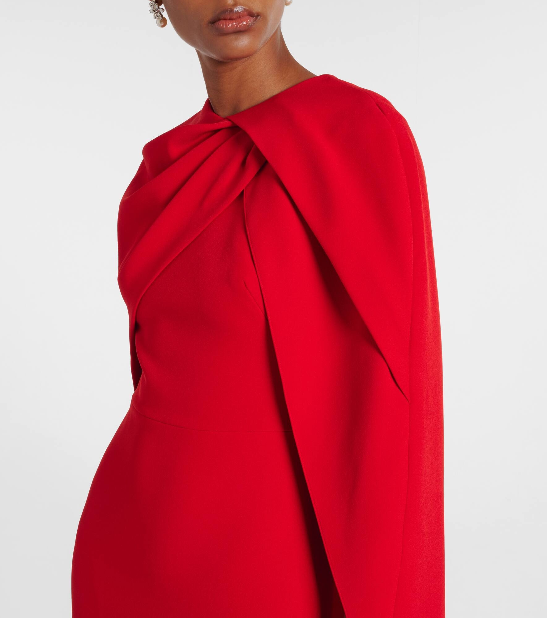 Cape-detail midi dress - 4
