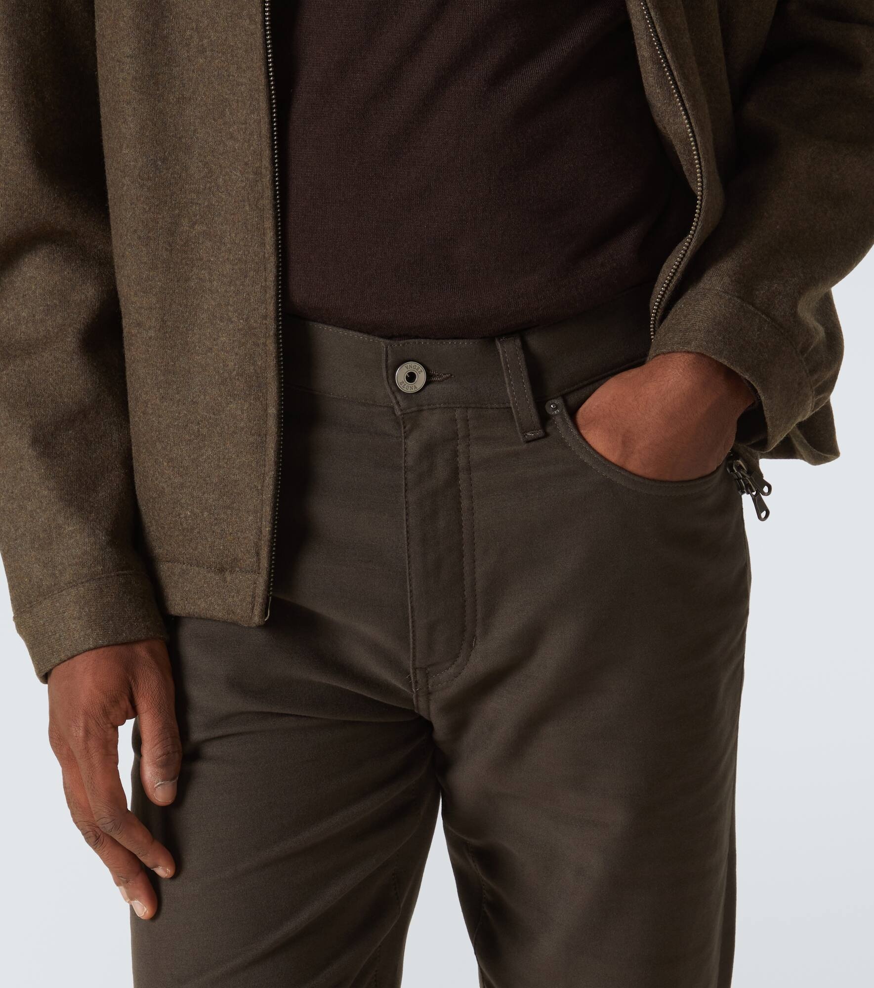 Roccia cotton and cashmere straight pants - 5