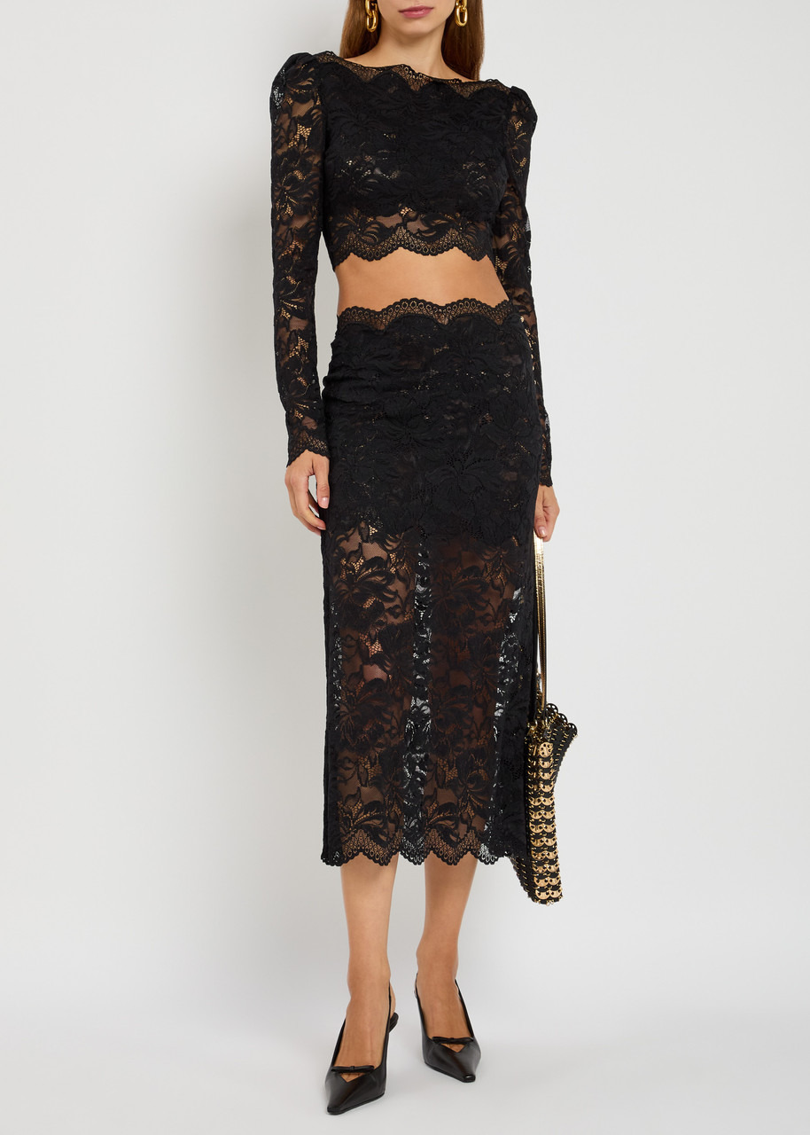 Rabanne Floral Stretch-guipure Lace Crop top - 4