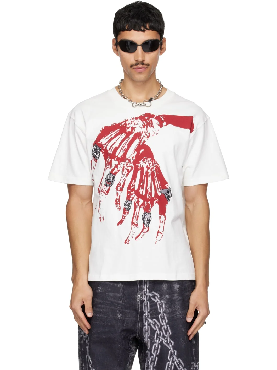 White TC Bone Cross T-shirt - 1