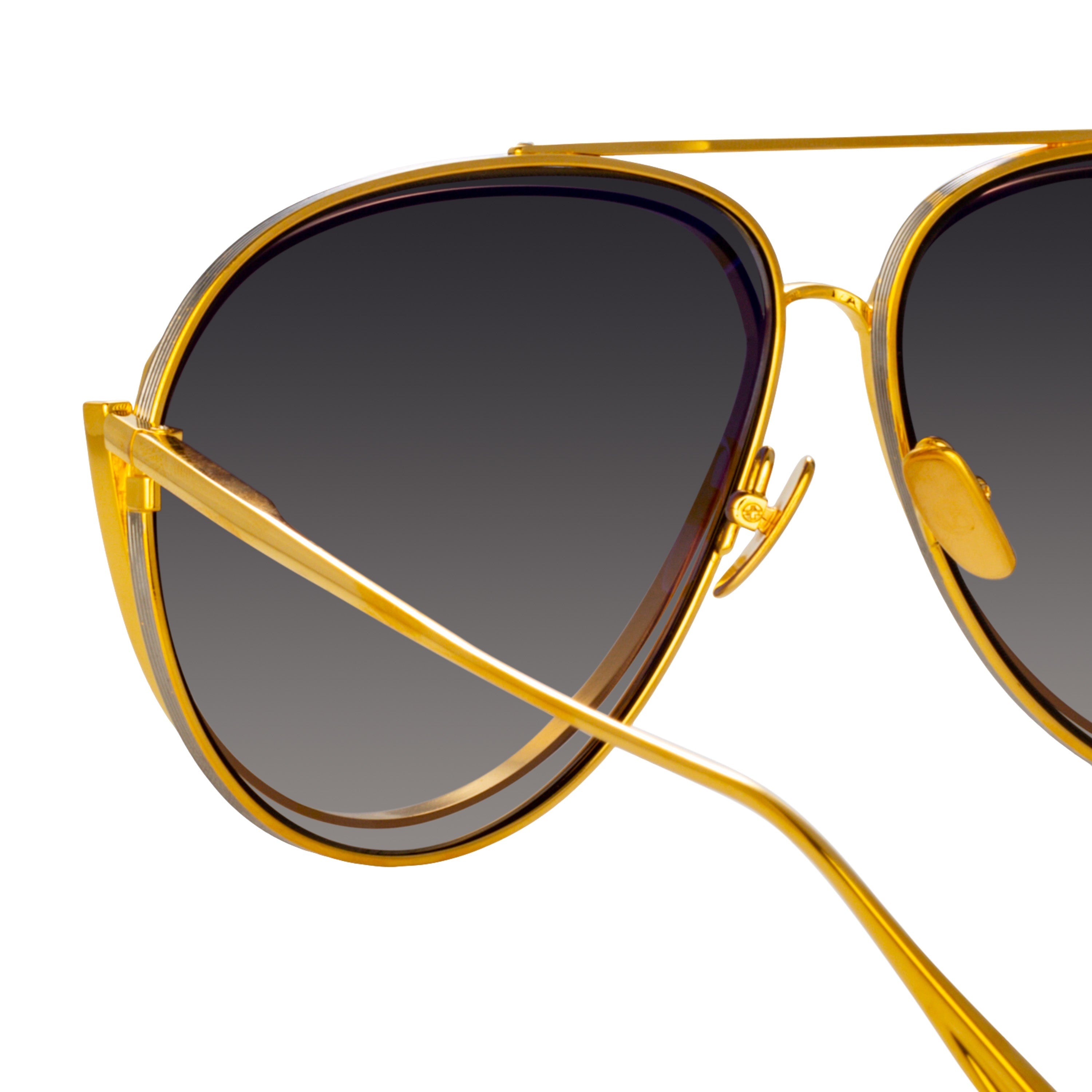 FRANCISCO AVIATOR SUNGLASSES IN YELLOW GOLD - 3