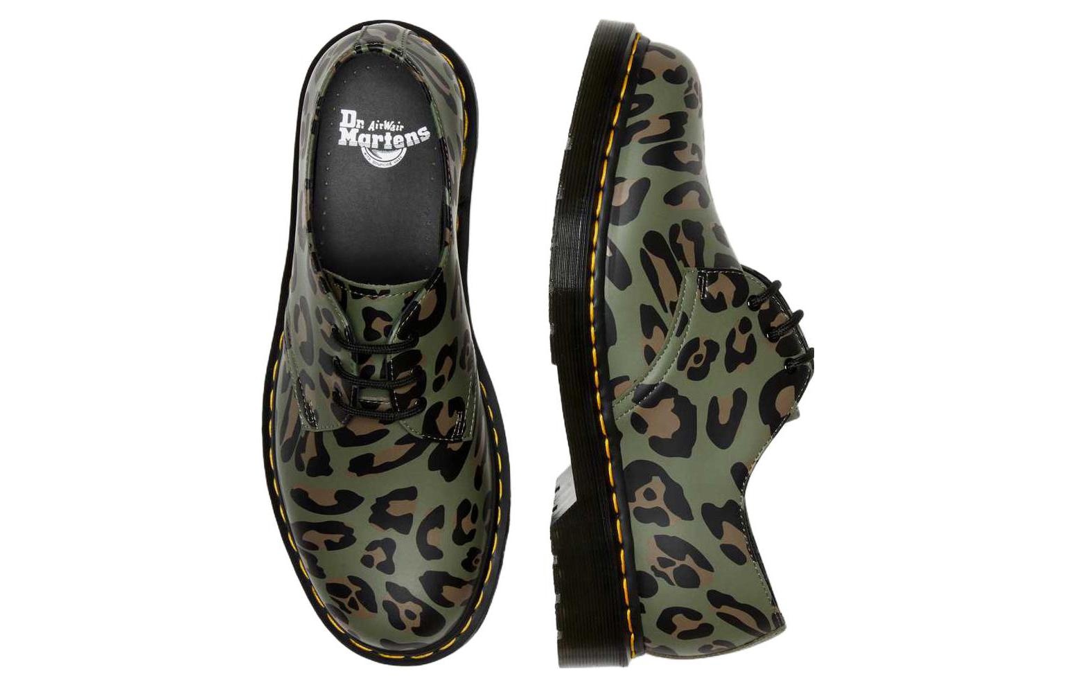 Dr. Martens 1461 Distorted Leopard Print Oxford Shoes 'Khaki Green' 27686384 - 4
